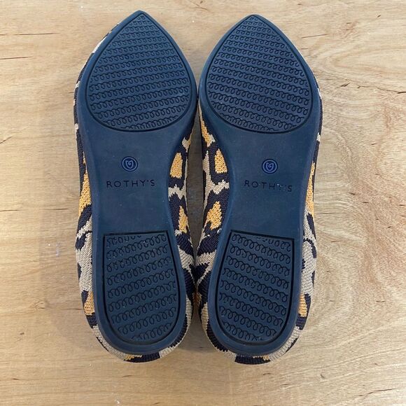 Rothy's Women's The Point Big Cat Animal Print Flats Shoes Size 6 - Picture 4 of 5